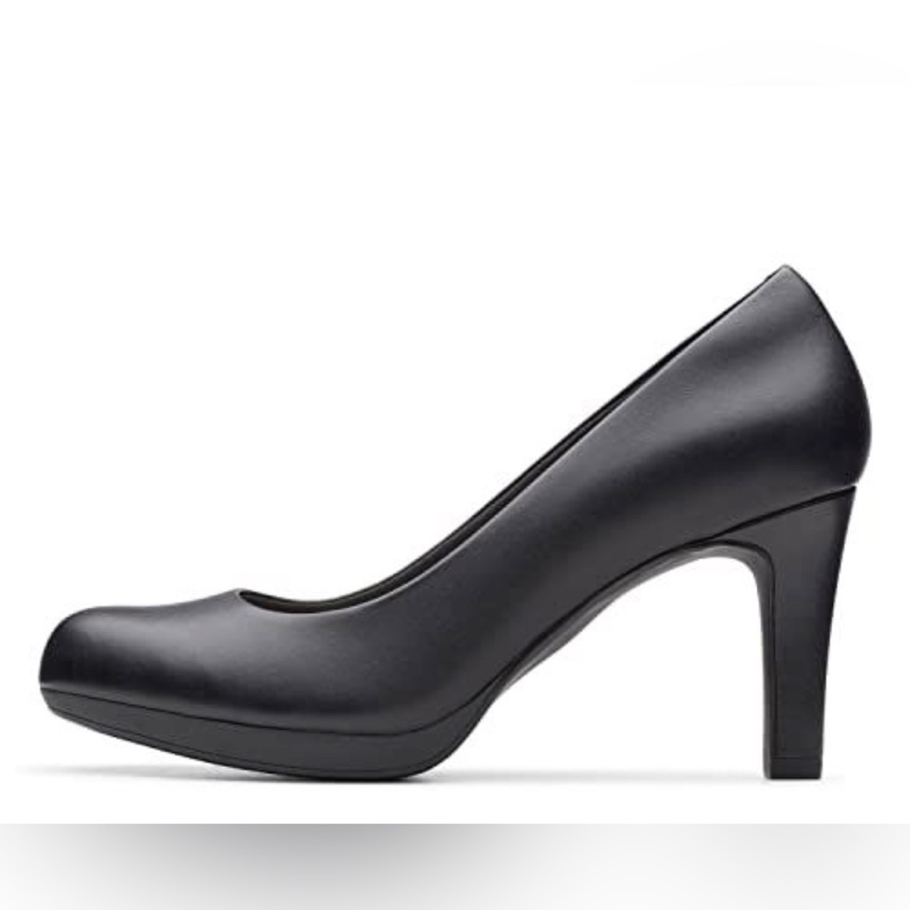 Clarks Adriel Viola Dress Pump – Black Leather - 8.5 wide